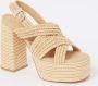 Castañer Fulvia raffia sandalen met enkelband met zij metalen gesp en 13 cm hak. Beige Dames - Thumbnail 2