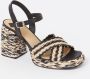 Castañer Vicen sandalette van raffia met kalfsleren details - Thumbnail 2