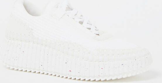 Chloé Nama sneaker met gebreid bovenwerk en suède details