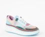 Chloé Nama Bunteama Sneaker Gerecycled Materiaal Blauw Dames - Thumbnail 2