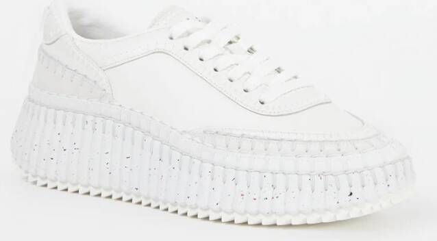 Chloé Nama sneaker van leer met suède details