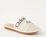 Chloé Slippers Woddy Mule Slipper Leather Canvas in crème - Thumbnail 2