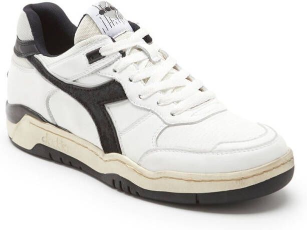 Diadora Gebruikte witte en zwarte sneaker met leer en suède White Heren - Foto 5