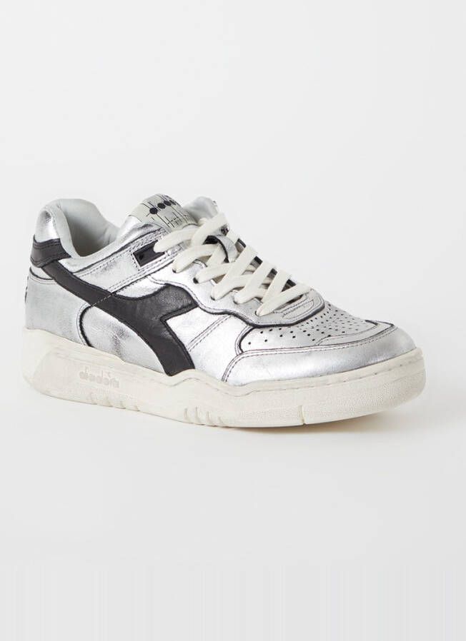 Diadora B560 Used sneaker van leer met metallic finish