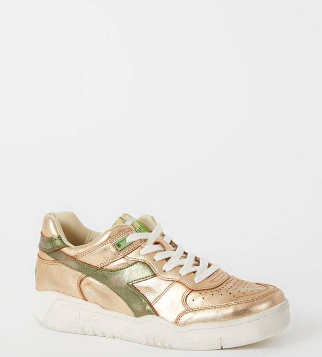 Diadora B560 Used sneaker van leer met metallic finish