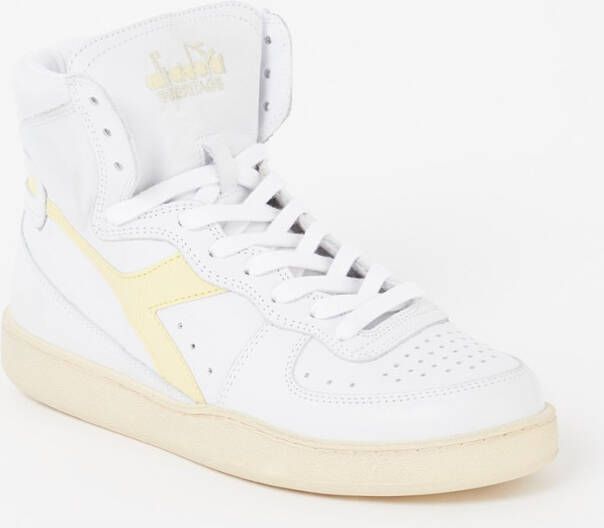 Diadora Witte Leren Hoge Sneakers Retro Design White Heren - Foto 2