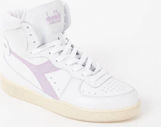 Diadora Witte Leren Hoge Sneakers Retro Design White Heren - Foto 4