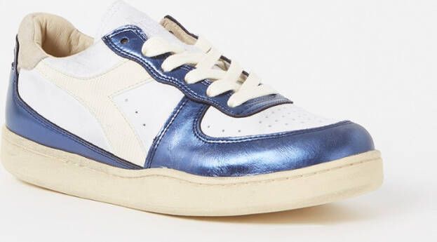 Diadora Schoenen Wit Leer Mi basket low metallic dirty sneakers wit - Foto 4