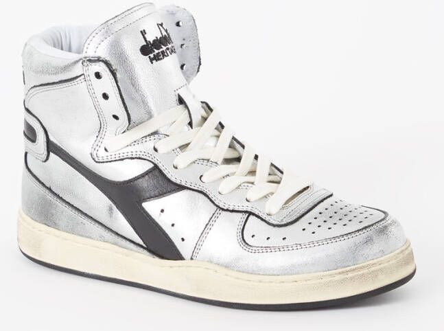 Diadora Mi Basket Used sneaker van leer met metallic finish