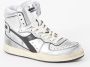 Diadora Sneakers Dames Hoge sneakers Damesschoenen Leer mi basket used z Zilver - Thumbnail 3