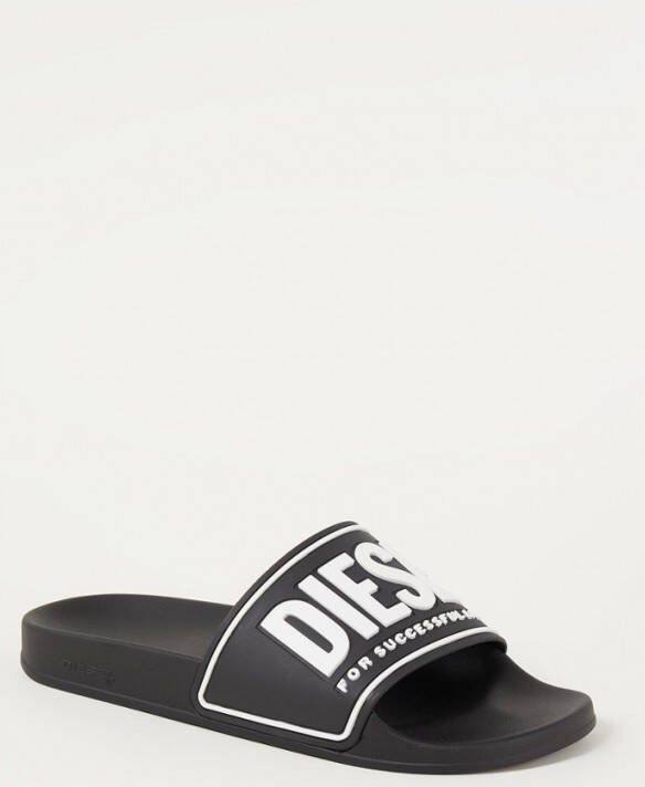 Diesel Chancletas negra con logotipo For Successful Living en 3D 41 Negro Zwart Heren - Foto 4