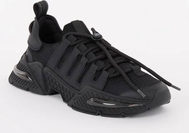 Dolce & Gabbana Airmaster sneaker met gebreid bovenwerk en kalfsleren details