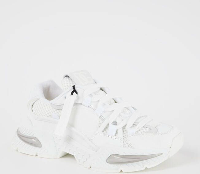 Dolce & Gabbana Witte nylon sneakers met leren en suède details White - Foto 12
