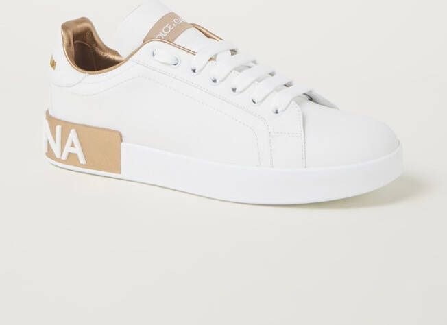 Dolce & Gabbana Portofino sneaker van kalfsleer met logo