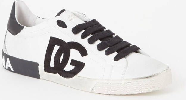 Dolce & Gabbana Portofino Vintage sneaker van kalfsleer