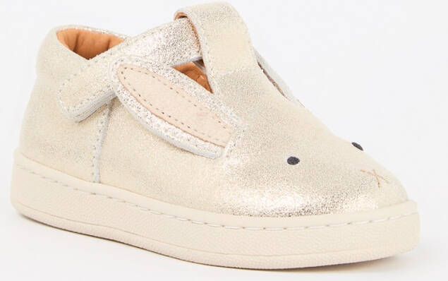 Donsje Amsterdam Bunny slip-on van leer met metallic finish