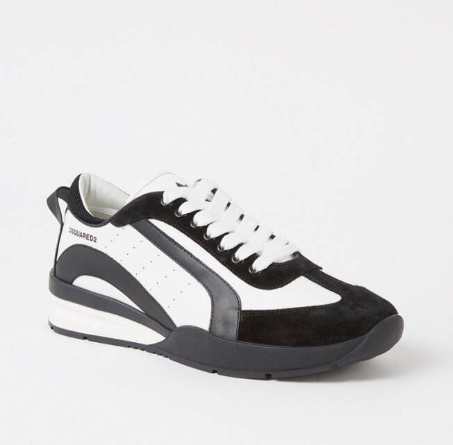 Dsquared2 Legend sneaker van kalfsleer met suède details