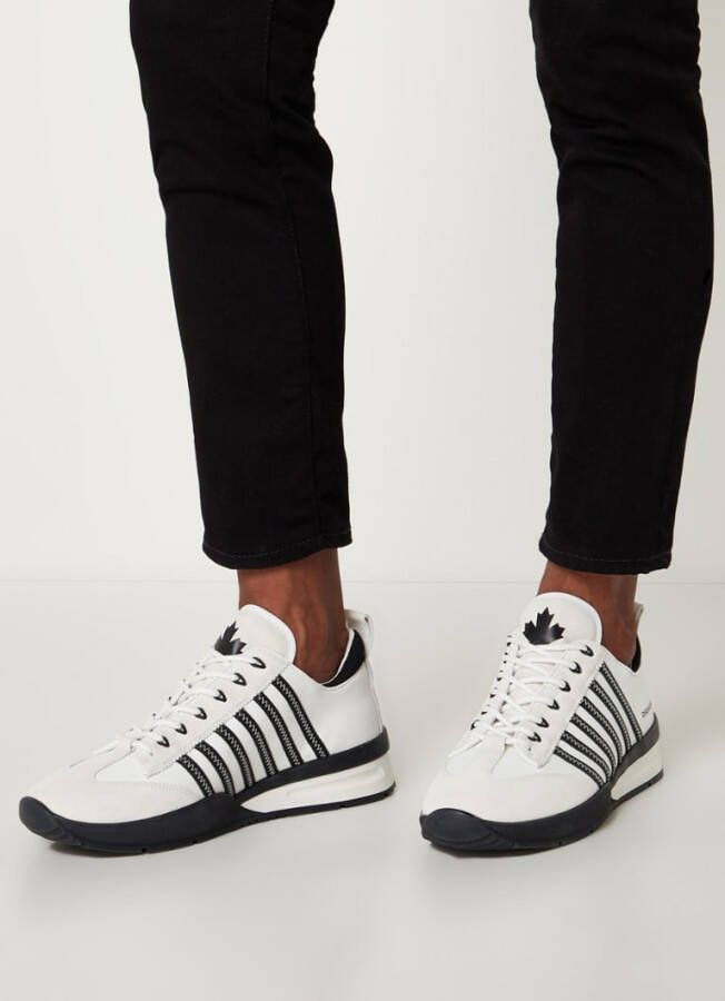 Dsquared2 Legend sneaker van kalfsleer met suède details