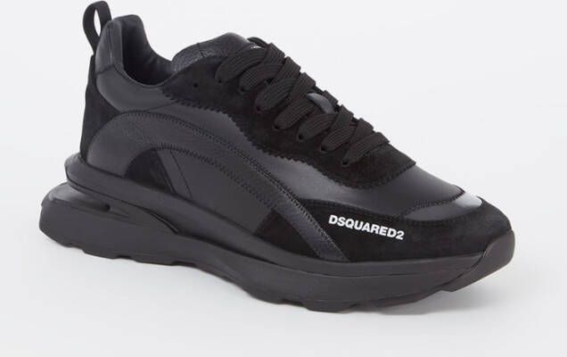Dsquared2 Run sneaker van kalfsleer met suède details