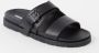 Dsquared2 Zwarte Sandaal Regular Fit Geschikt voor Warm Weer 100% Leer Black Heren - Thumbnail 2
