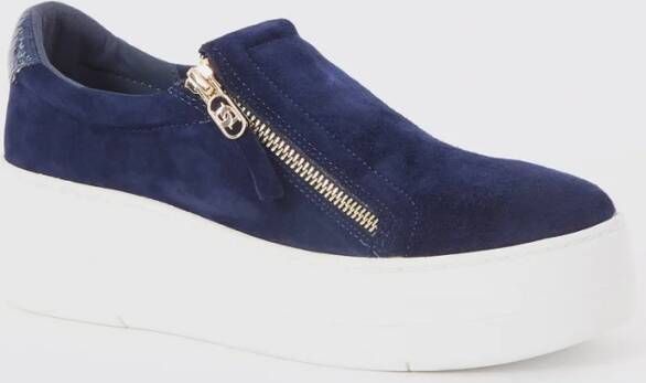 Dune London Episodic sneaker van suède met plateauzool