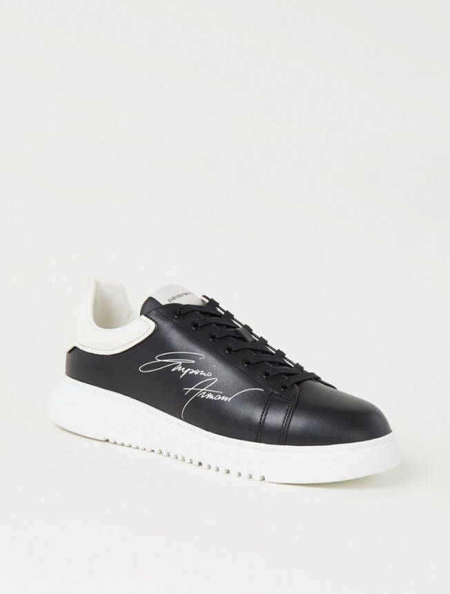 Emporio Armani Sneaker van leer met logo