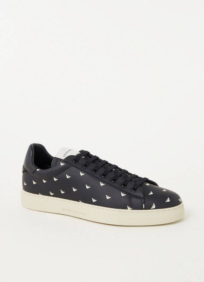Emporio Armani Sneaker van leer met logoprint