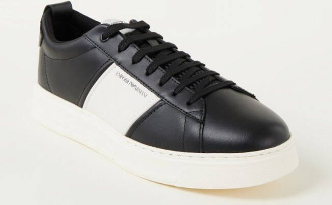 Emporio Armani Sneaker van leer met mesh details
