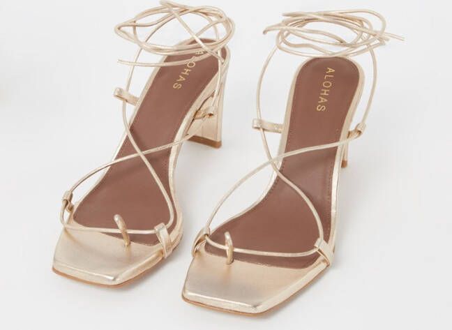 ALOHAS Bellini sandalette van leer met metallic finish