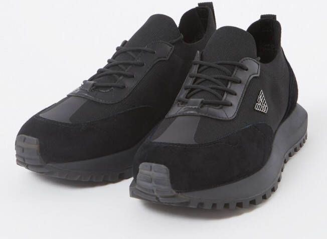 Armani Sneaker van mesh met suède details