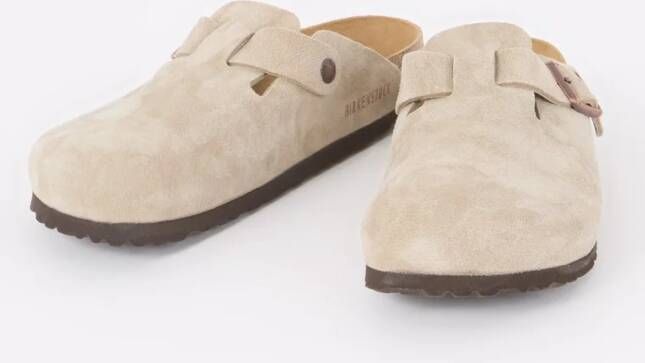 Birkenstock Narrow Fit Boston muiltje van suède