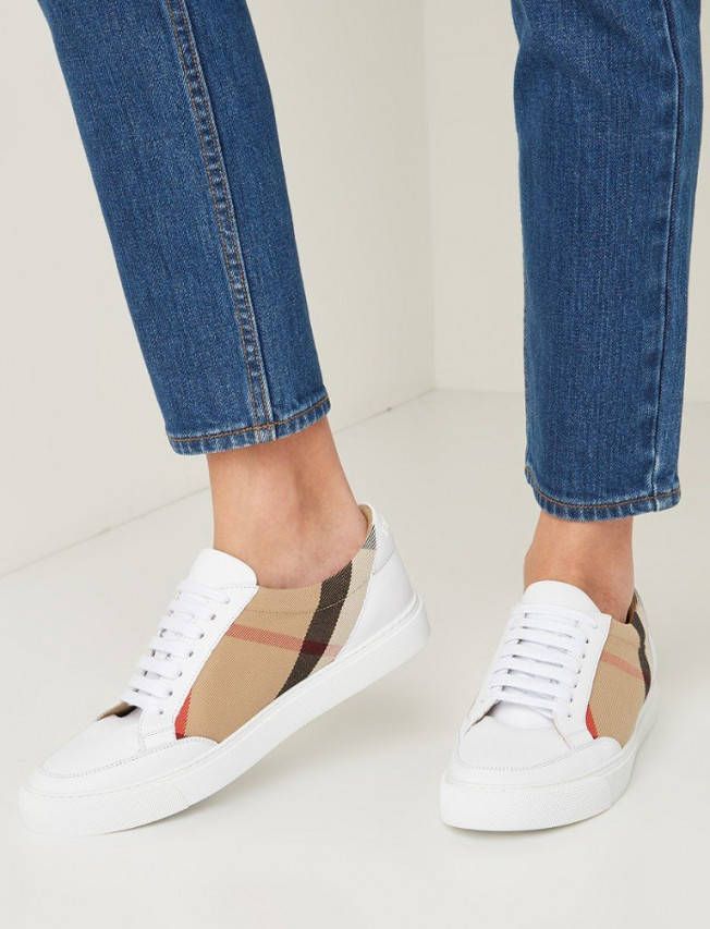 Burberry Salmond sneaker met kalfsleren details