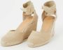 Castañer Zandkleurige Canvas Sleehak Sandalen Beige Dames - Thumbnail 2