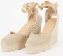 Castañer Rose Gouden Canvas Sleehak Espadrille Pink Dames - Thumbnail 19