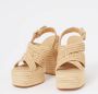 Castañer Fulvia raffia sandalen met enkelband met zij metalen gesp en 13 cm hak. Beige Dames - Thumbnail 17