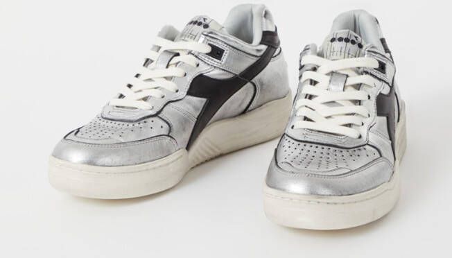 Diadora B560 Used sneaker van leer met metallic finish