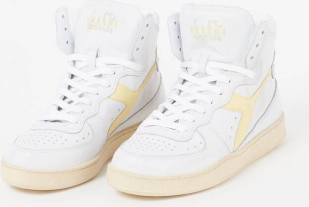 Diadora Witte Leren Hoge Sneakers Retro Design White Heren - Foto 8