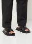 Dolce & Gabbana Zwarte leren platte sandalen met gekruiste band Black Heren - Thumbnail 12