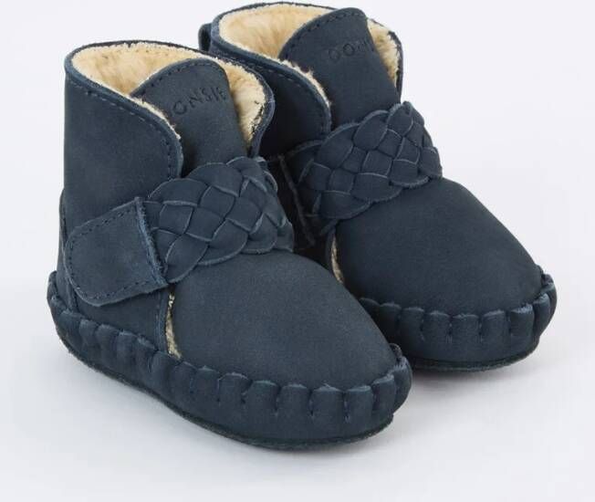 Donsje Amsterdam Mace babyschoentje van nubuck met gevlochten details