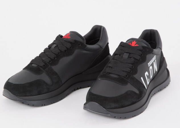 Dsquared2 Icon Runner sneaker van kalfsleer met suède details