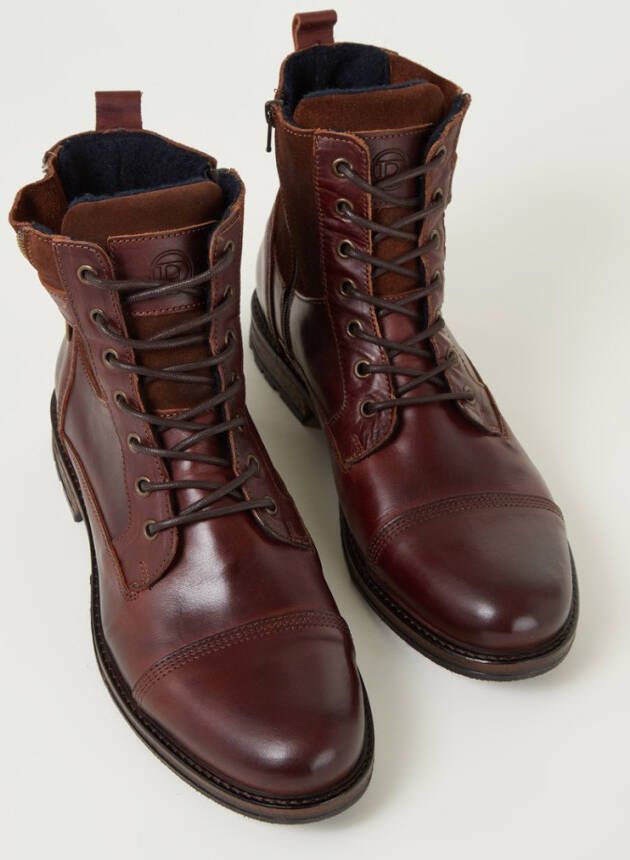 Dune London Call veterboot van leer met suède details