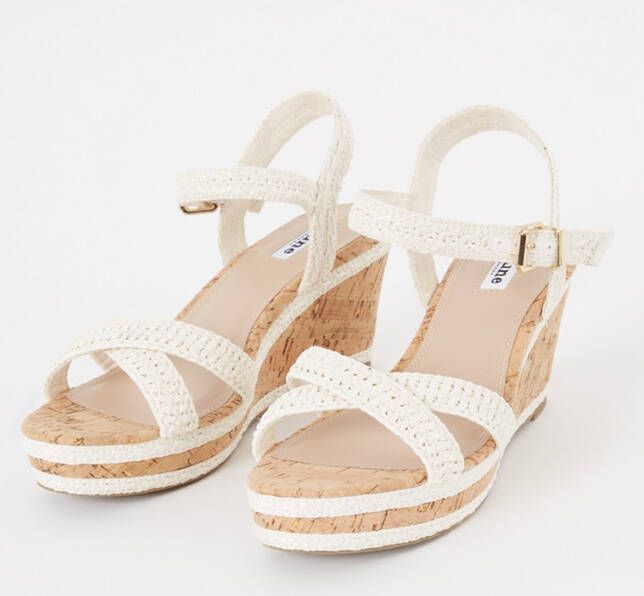 Dune London Wide Fit Kelisa sleehak met raffia details