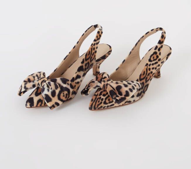 Fabienne Chapot Beau slingback met panterprint en strikdetail