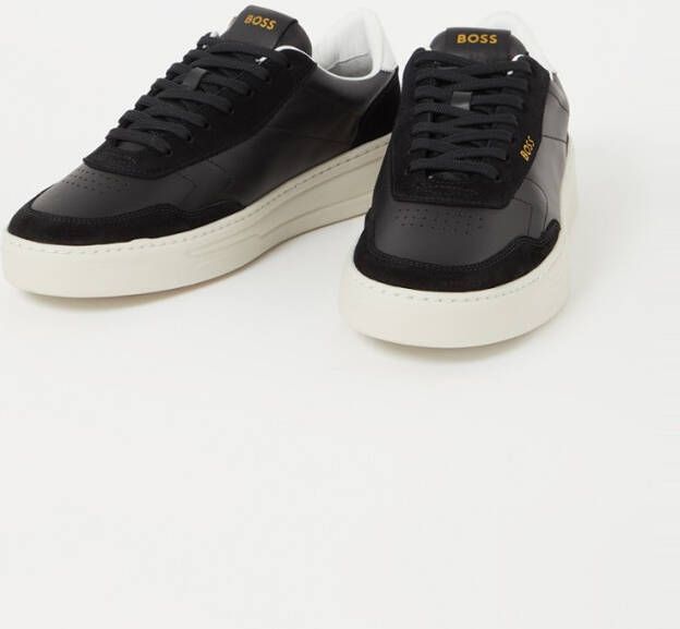 Hugo Boss Baltimore sneaker van leer met suède details