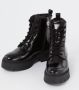 Hugo Boss Glanzende LuBootie met Logo Rits Black Dames - Thumbnail 3