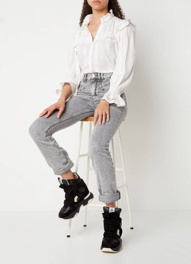 Isabel marant Balskee sneakerwedge van leer met suède details