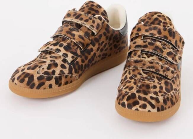 Isabel marant Beth sneaker van leer met panterprint