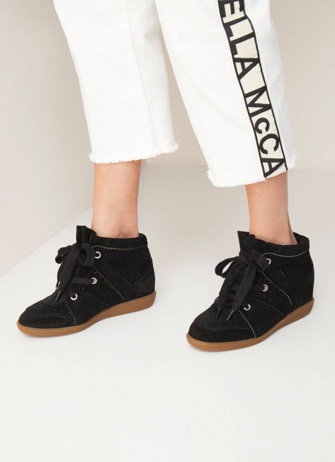 Isabel marant Bobby sneakerwedge van kalfssuède