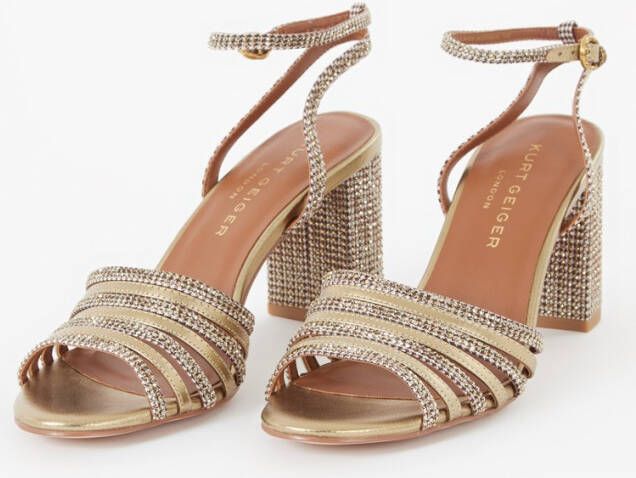 Kurt Geiger Pierra sandalette van leer met metallic finish