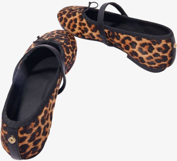 Maje Ballerina van leer met luipaardprint
